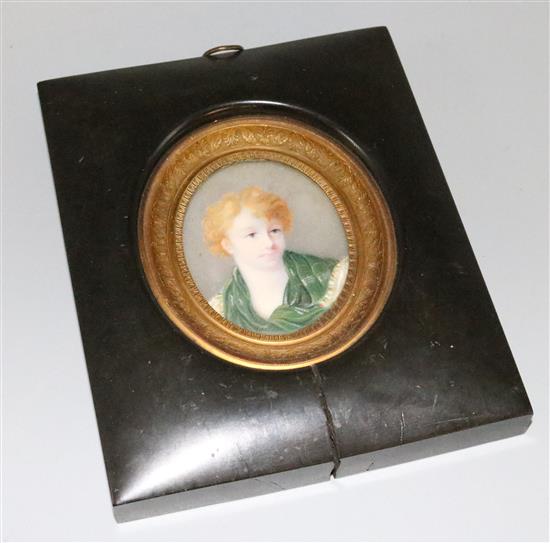 Portrait miniature of an ivory boy